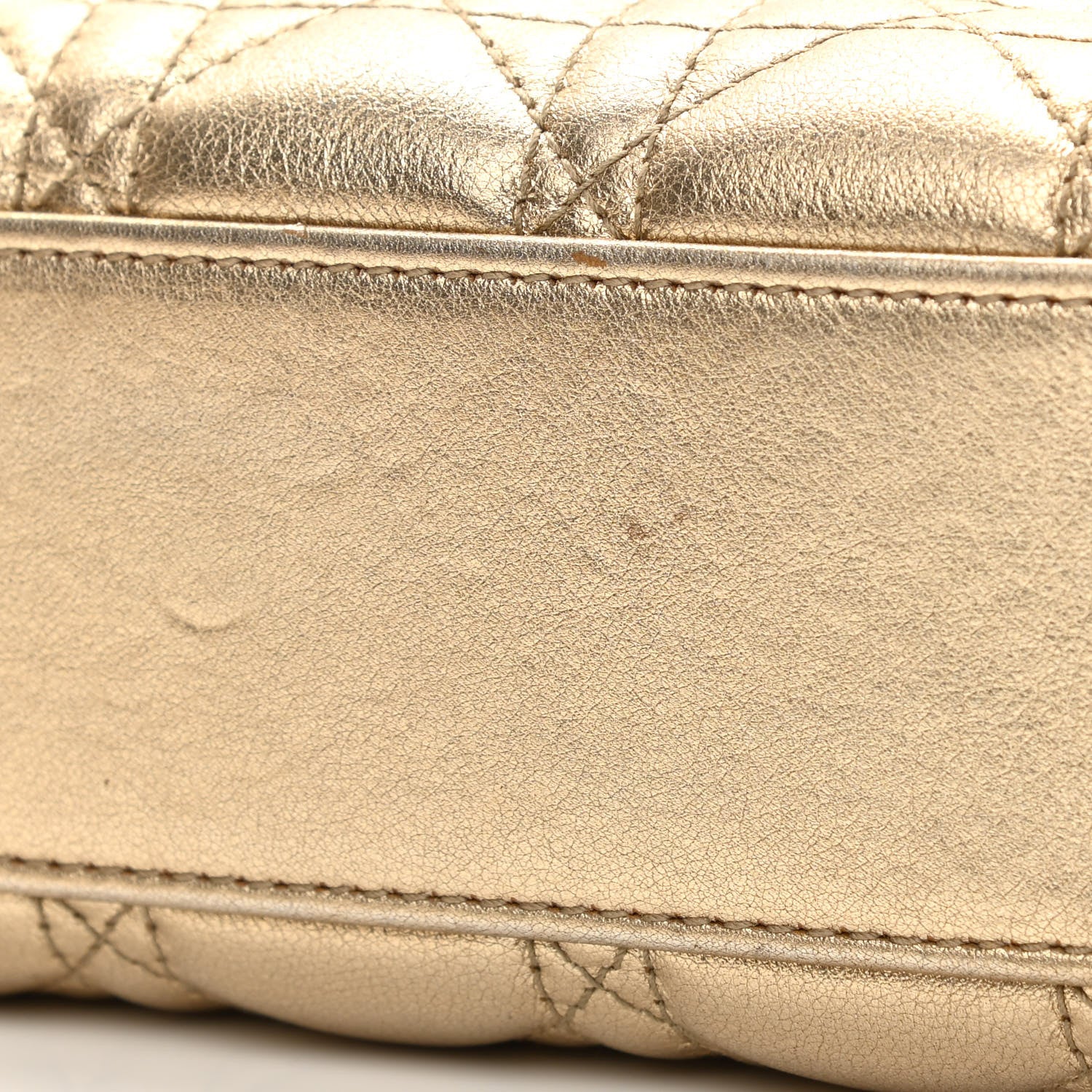 Christian Dior Metallic Lambskin Cannage Mini Lady Dior Gold 11 of 16