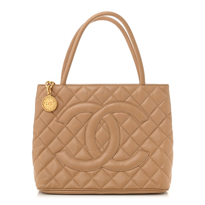 Chanel Caviar Quilted Medallion Tote Beige 1 of 11