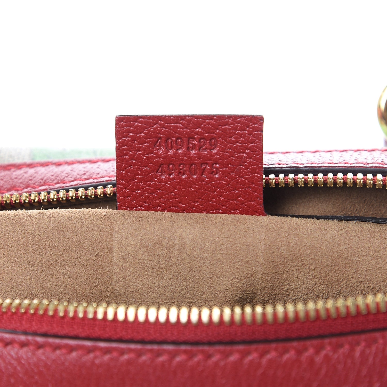Gucci GG Supreme Monogram Tian Small Boston Beige Multicolor Red 7 of 13