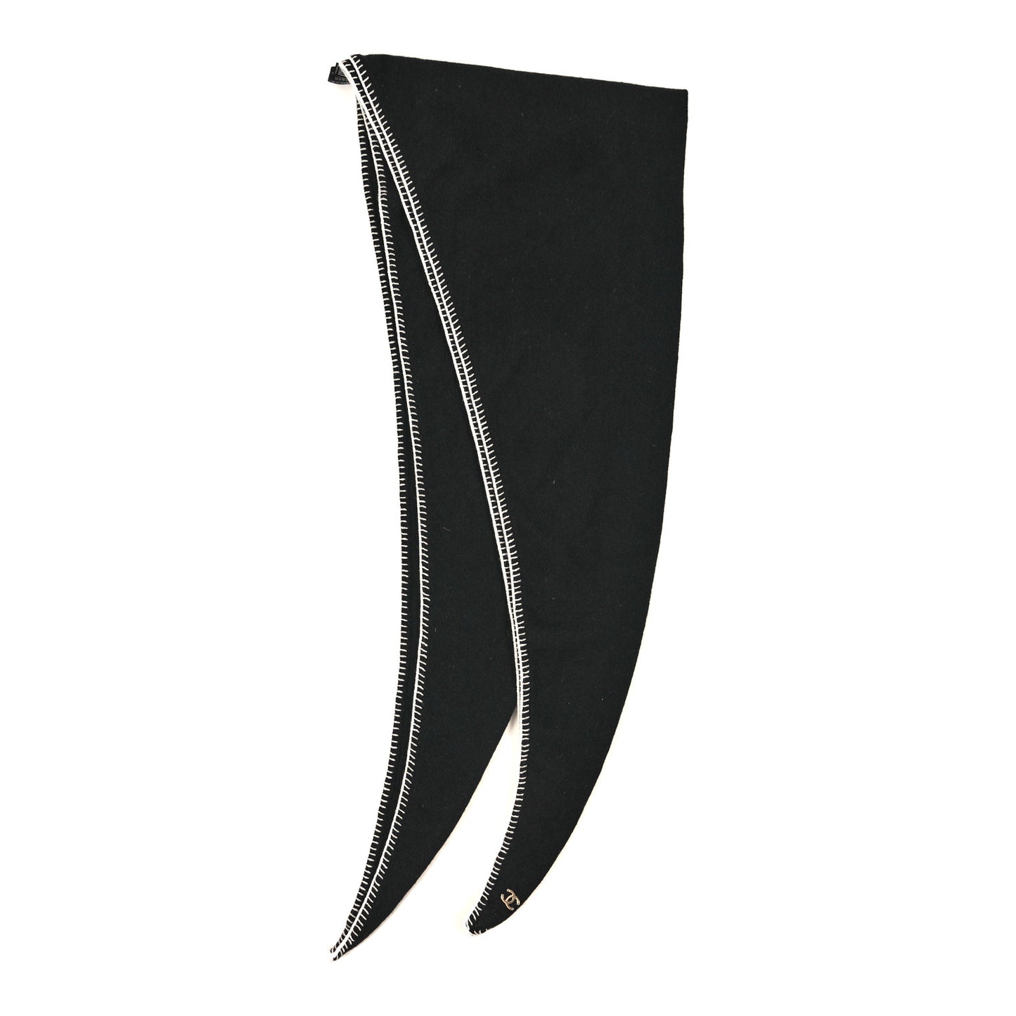 Cashmere Whipstitch Scarf Black White