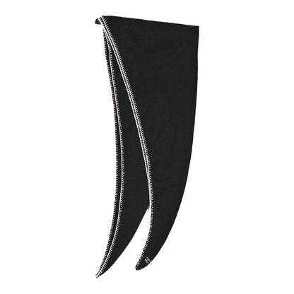 Chanel Cashmere Whipstitch Scarf Black White 2 of 3