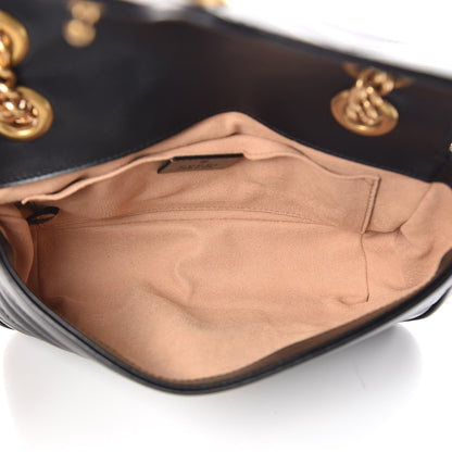 Gucci Calfskin Matelasse Mini GG Marmont Shoulder Bag Black 7 of 9