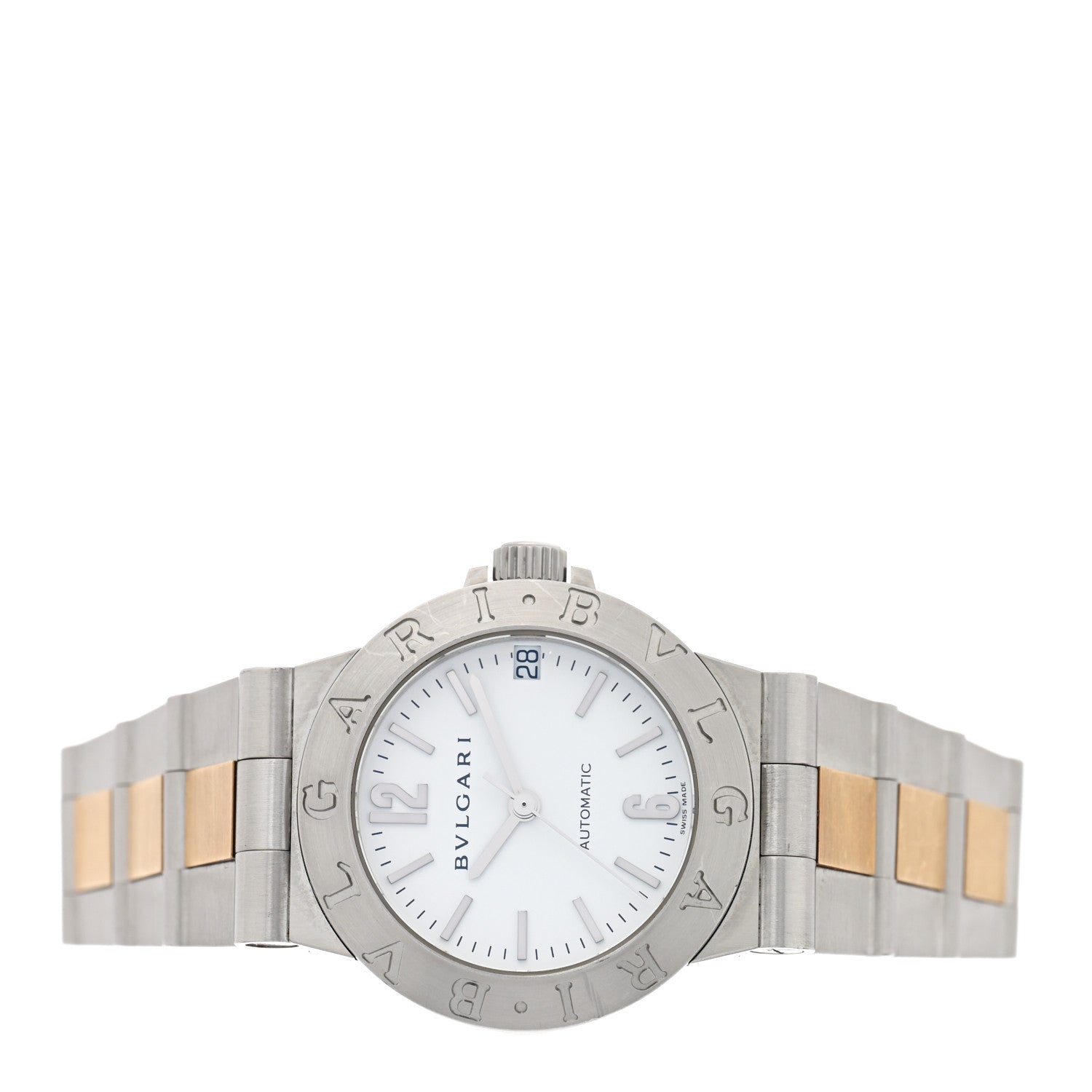 Bulgari Stainless Steel 18K Yellow Gold 29mm Diagono Automatic Watch 2 of 4