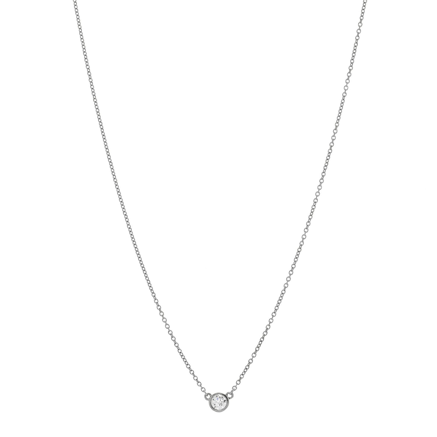Platinum Diamond .20ct Elsa Peretti Diamonds By The Yard Pendant Necklace