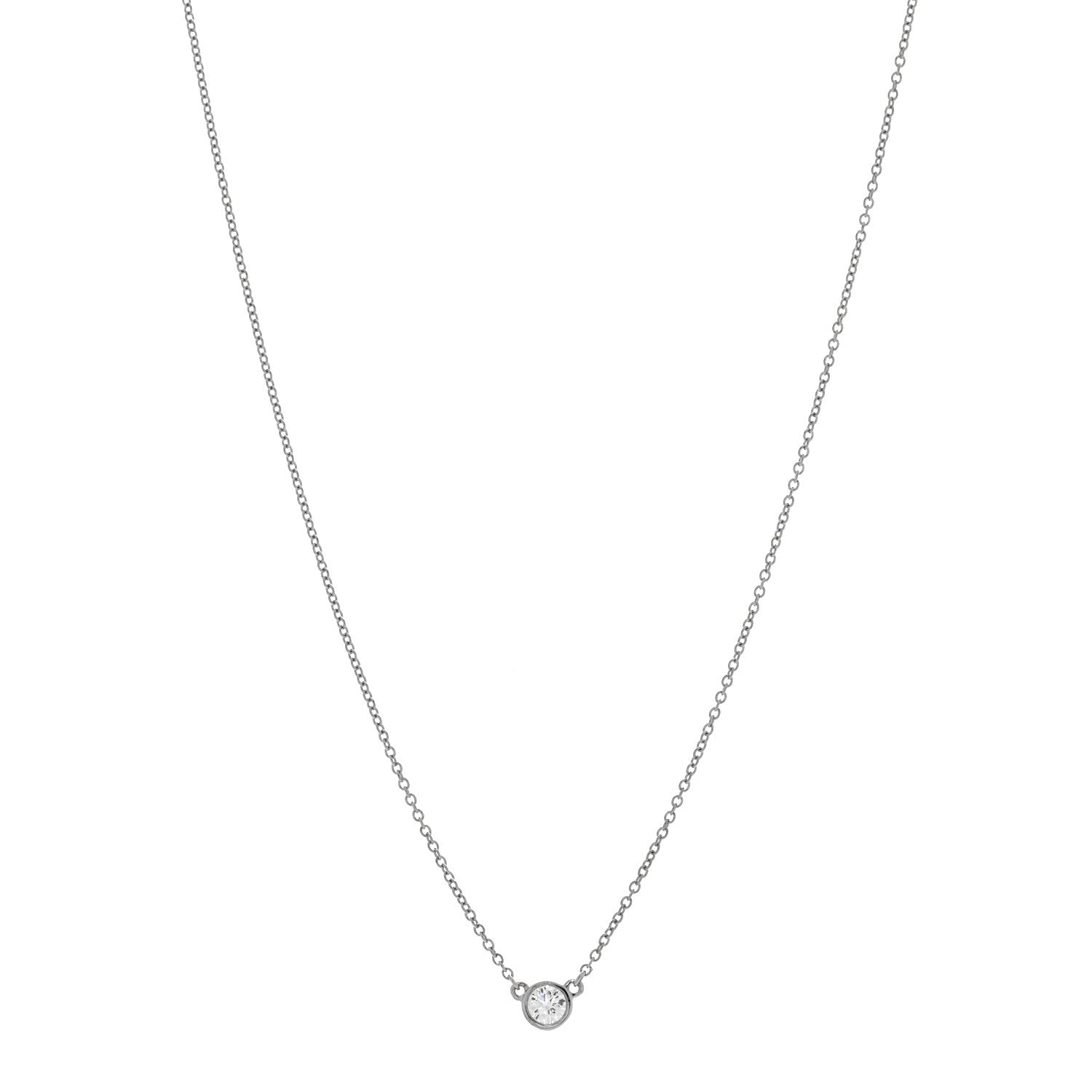Tiffany Platinum Diamond .20ct Elsa Peretti Diamonds By The Yard Pendant Necklace 1 of 5