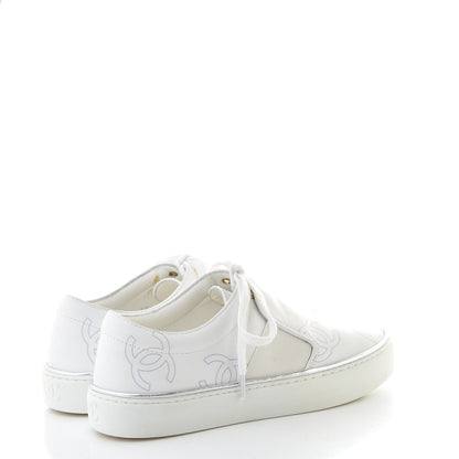 Chanel Calfskin Womens CC Sneakers 35 White 4 of 12
