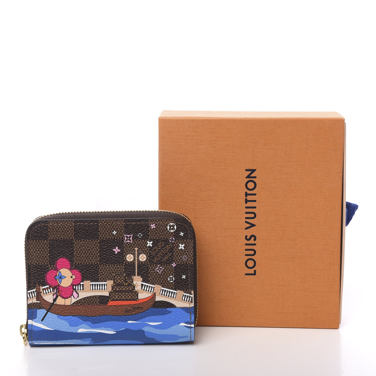 Louis Vuitton Damier Ebene 2019 Christmas Animation Zippy Coin Purse Blue 6 of 6