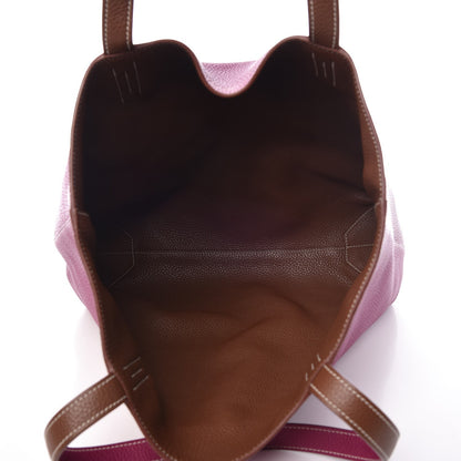 Hermes Taurillon Clemence Double Sens 36 Reversible Tote Marron Tosca 9 of 11