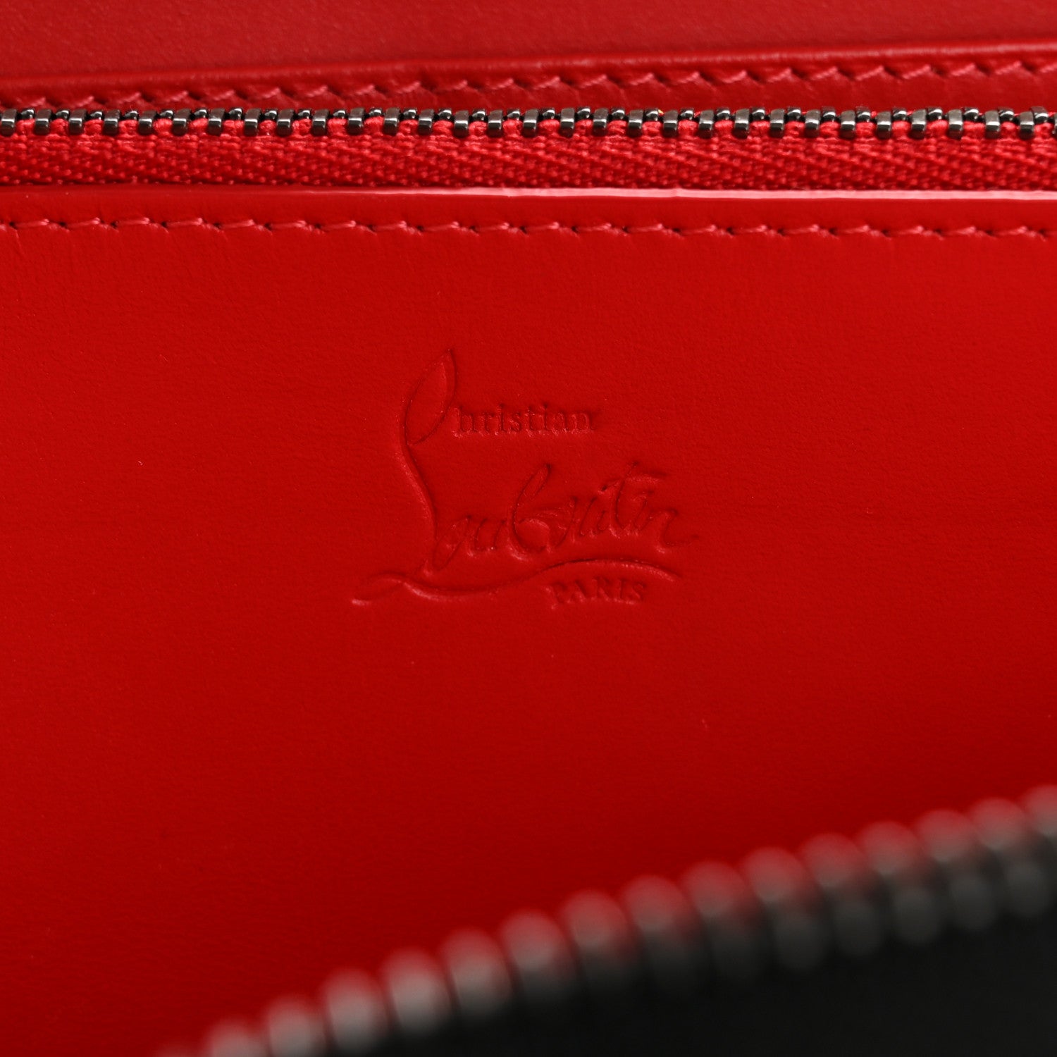 Christian Louboutin Calfskin Panettone Spiked Zip Around Wallet Black 6 of 8