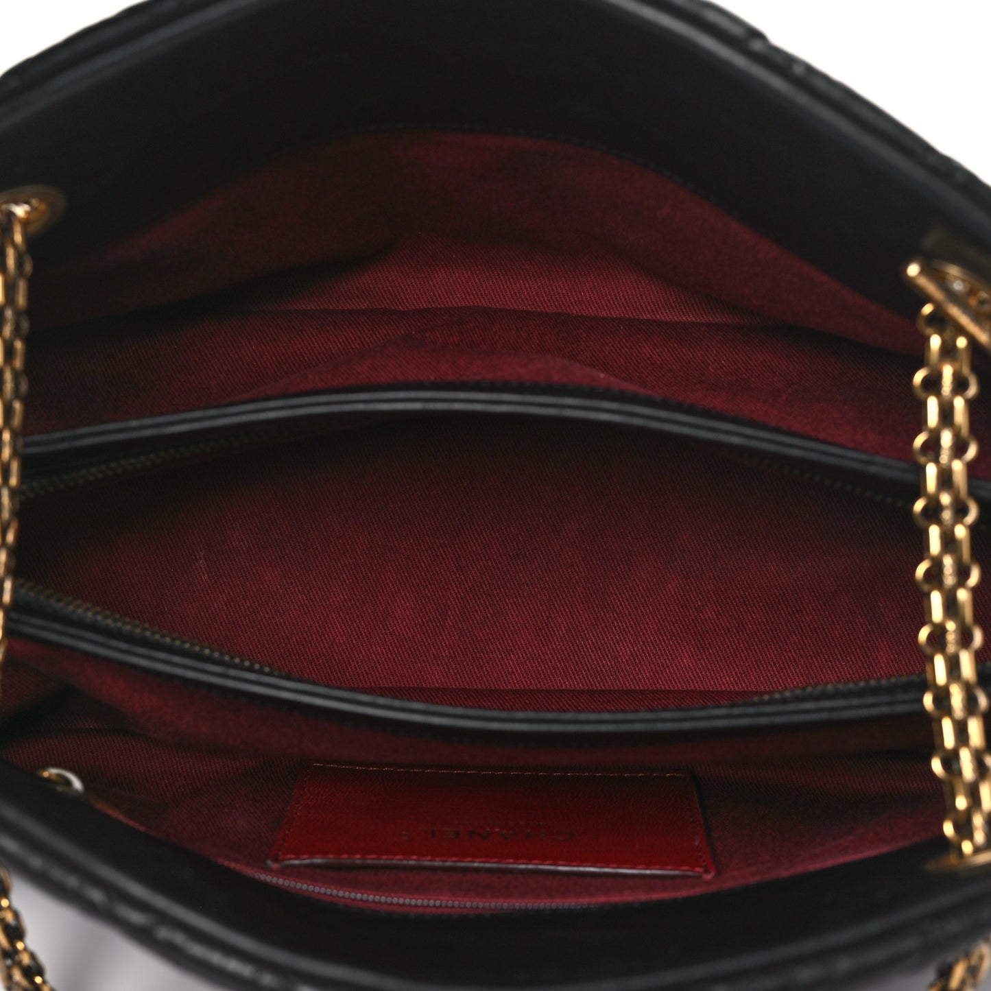 Aged Calfskin Quilted Medium Just Mademoiselle Black