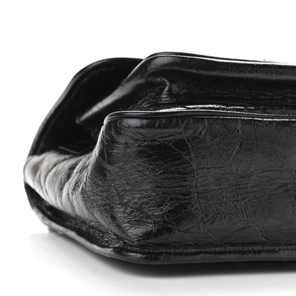 Saint Laurent Crinkled Calfskin Matelasse Monogram Medium Niki Chain Satchel Black 9 of 10