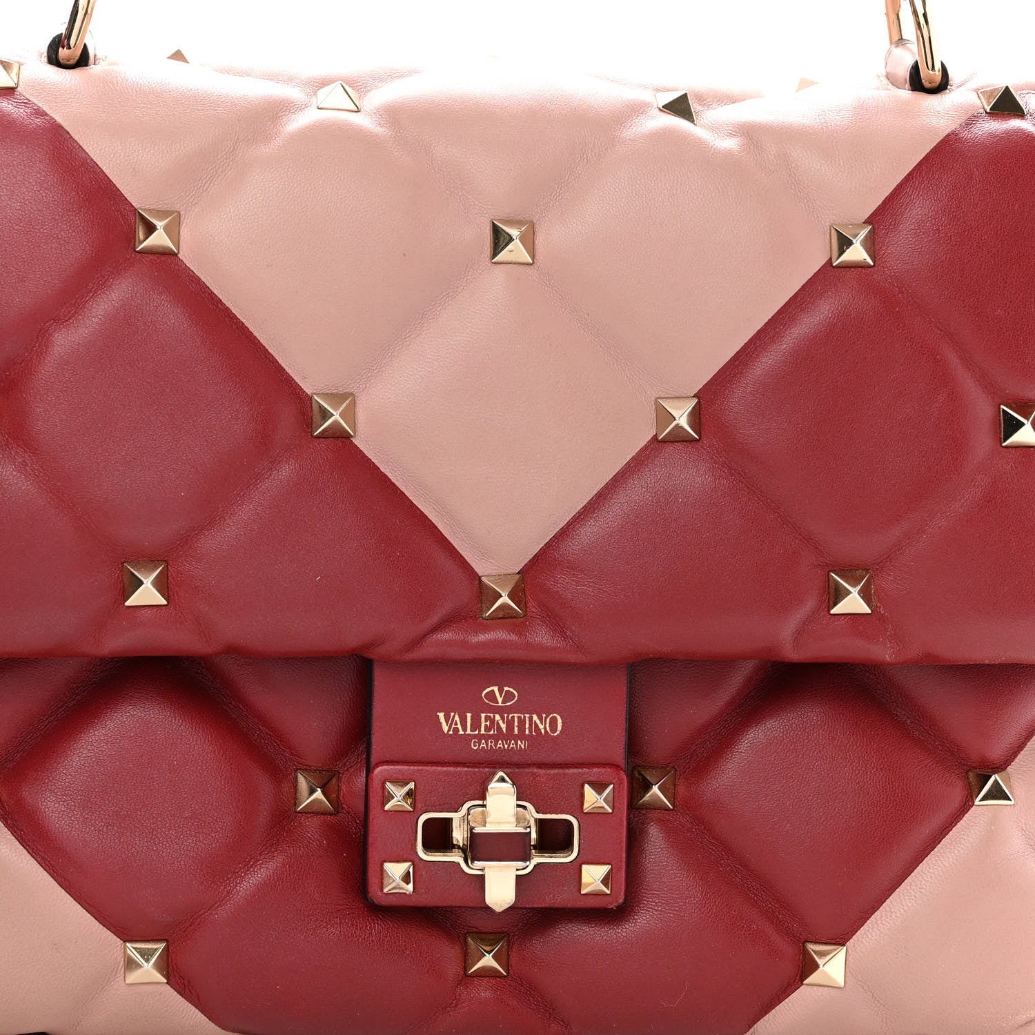 Valentino Garavani Nappa Medium Candystud Top Handle Bag Poudre Rubino 7 of 15