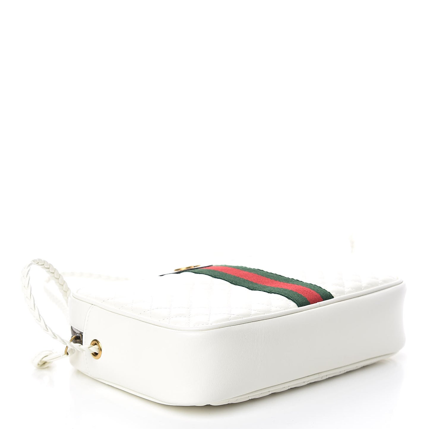 Calfskin Web Trapuntata Small Shoulder Bag Off White