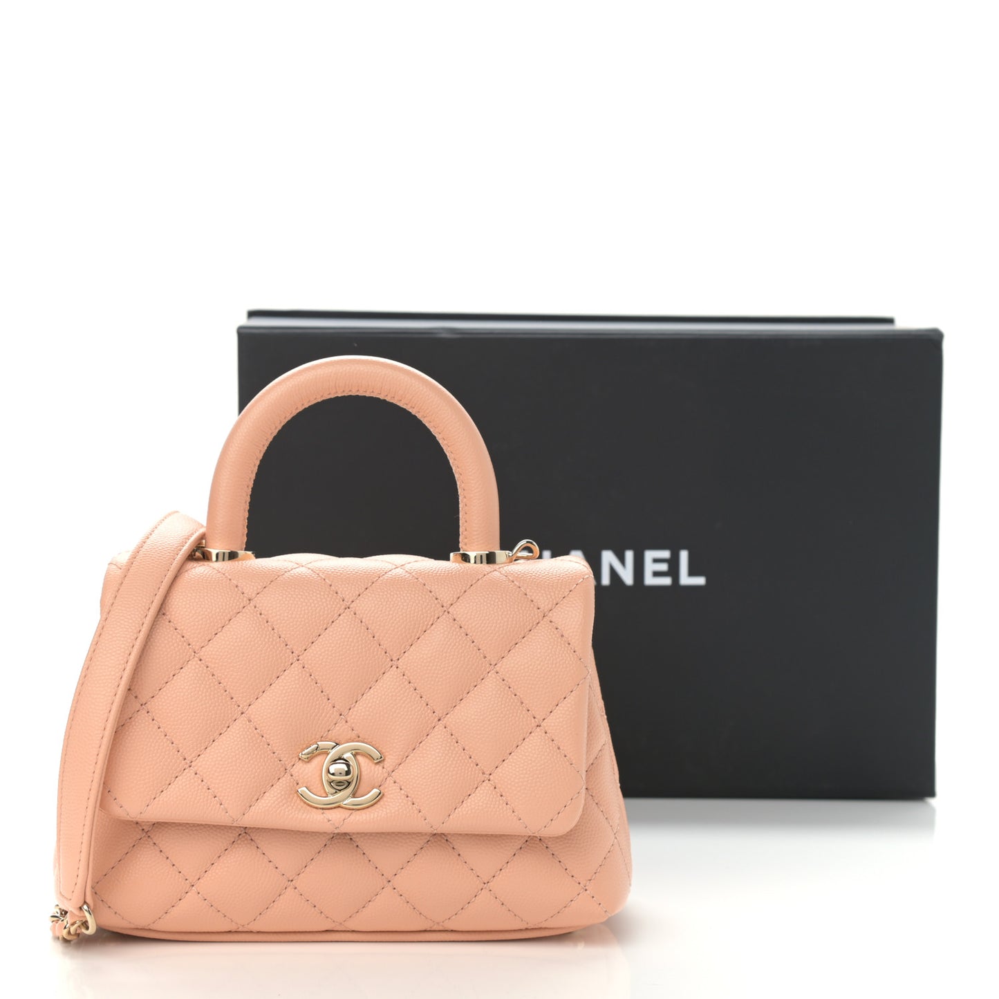 Caviar Quilted Extra Mini Coco Handle Flap Light Pink