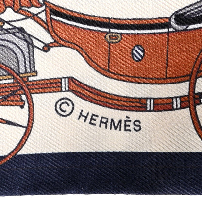 Hermes Silk Les Voitures Nouvelle Twilly Marine Caramel Black 4 of 4