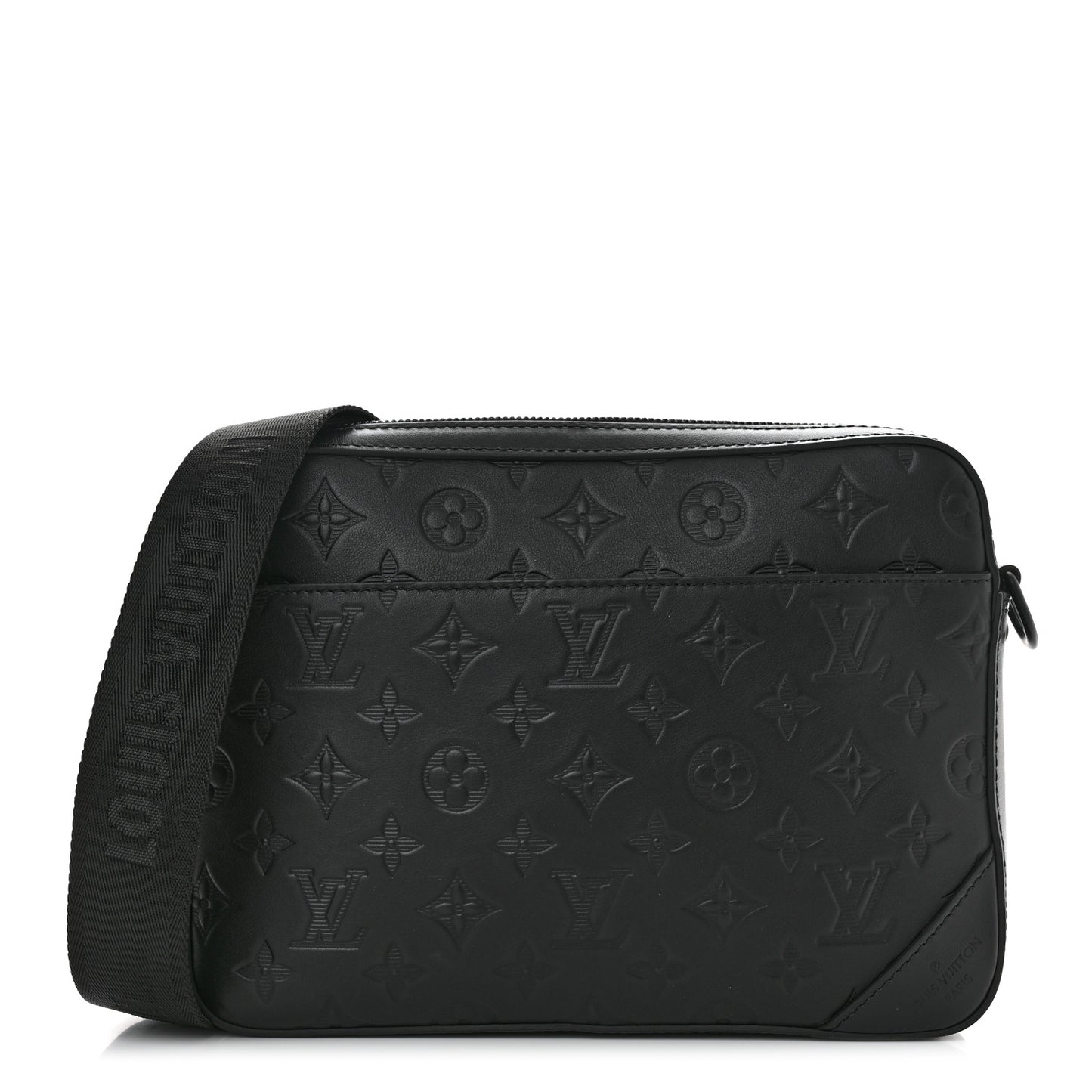 Calfskin Monogram Shadow Duo Messenger Black