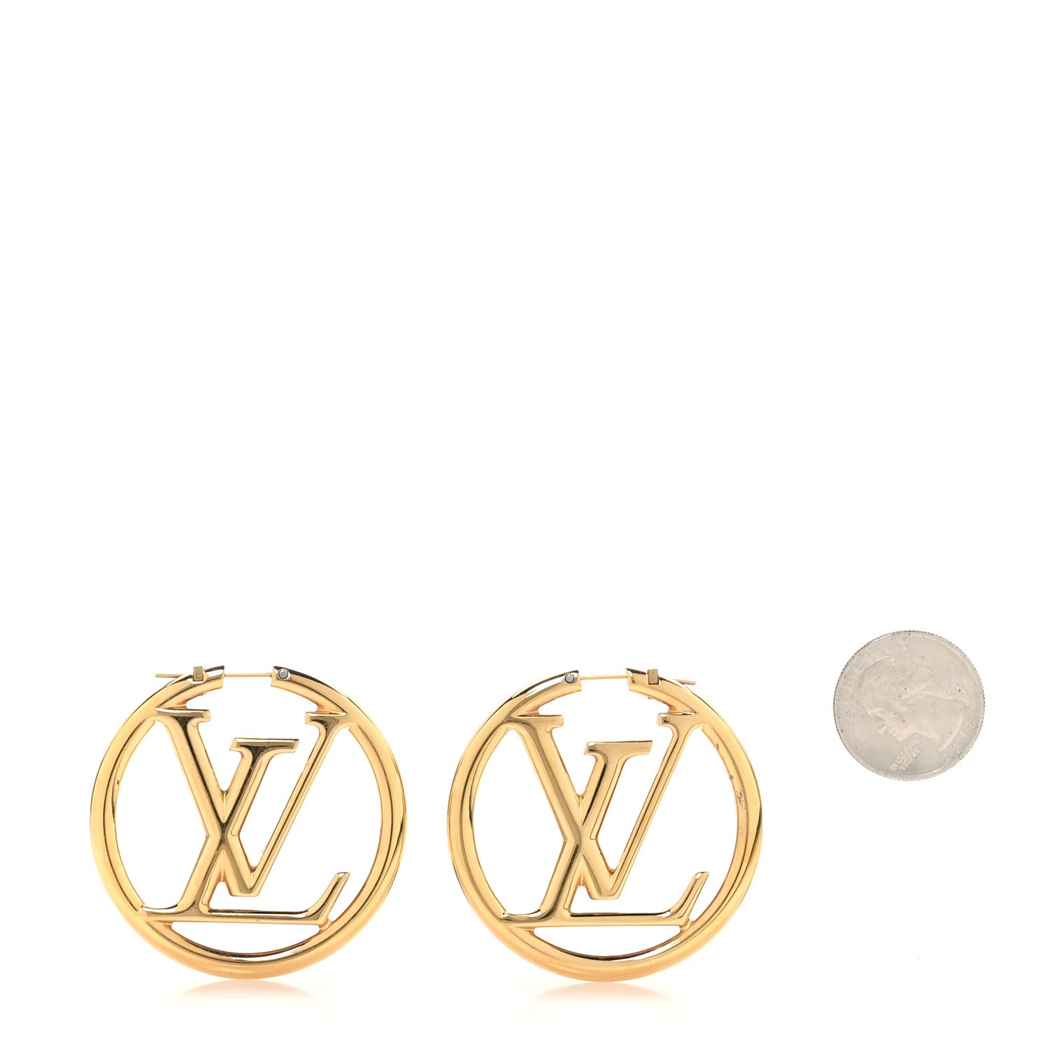 Louis Vuitton Metal Louise Hoop Earrings Gold 2 of 4