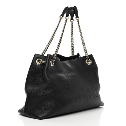 Gucci Pebbled Calfskin Medium Soho Chain Shoulder Bag Black 3 of 11