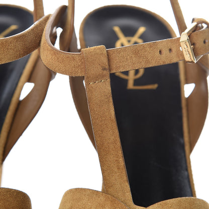 Saint Laurent Suede Tribute 105 Platform Sandals 39.5 Tan 10 of 12