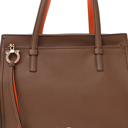 Salvatore Ferragamo Calfskin Double Handle Medium Amy Tote Beige 8 of 10