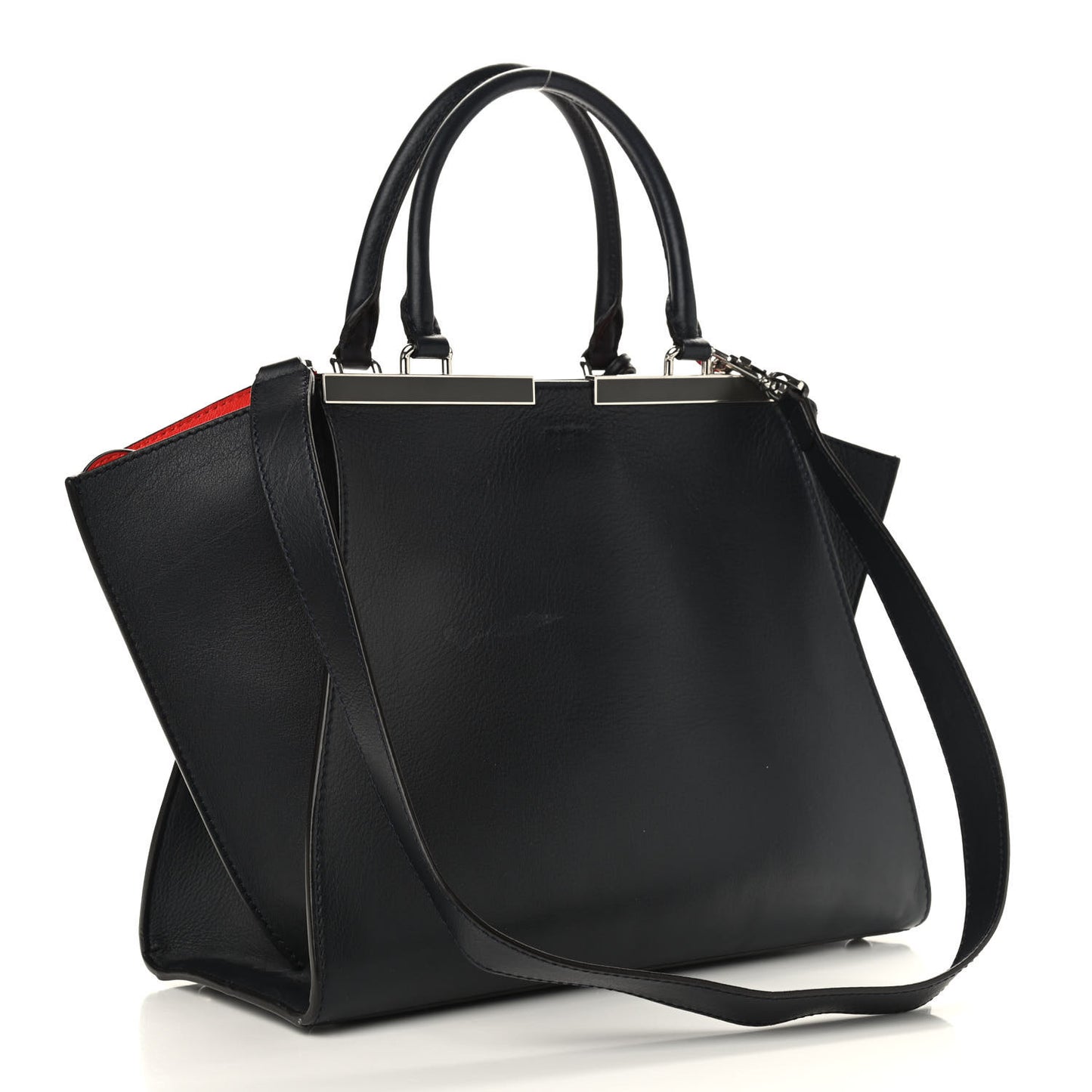 Vitello Dolce Marmol Shiny Nappa Petite 3Jours Tote Blue Notte
