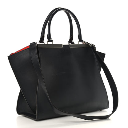 Fendi Vitello Dolce Marmol Shiny Nappa Petite 3Jours Tote Blue Notte 3 of 23