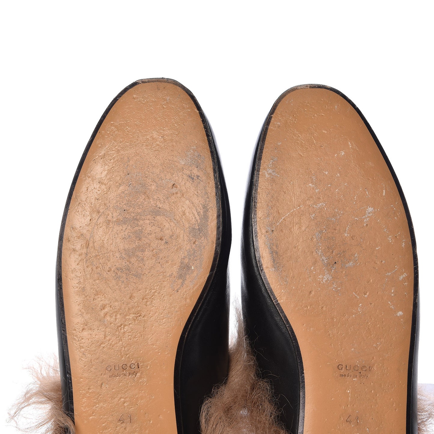 Calfskin Fur Womens Princetown Slippers 41 Black