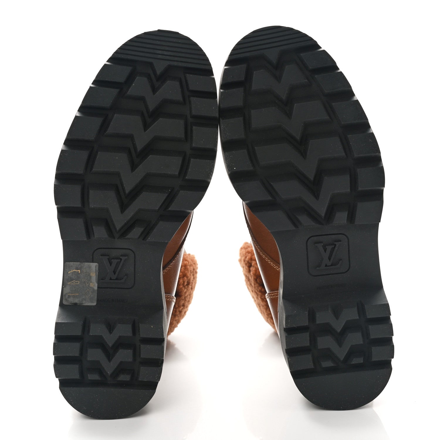 Louis Vuitton Calfskin Shearling Territory Ranger Combat Boots 36 Cognac 5 of 9