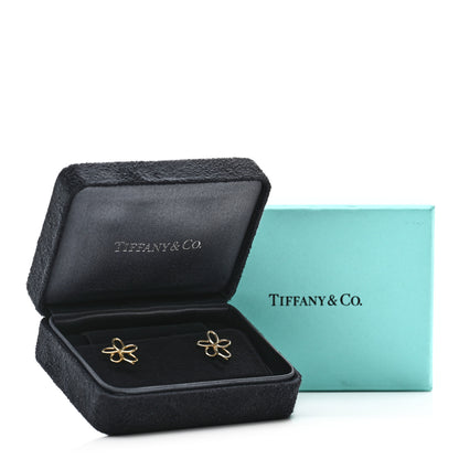 Tiffany 18K Yellow Gold Flower Stud Earrings 6 of 6