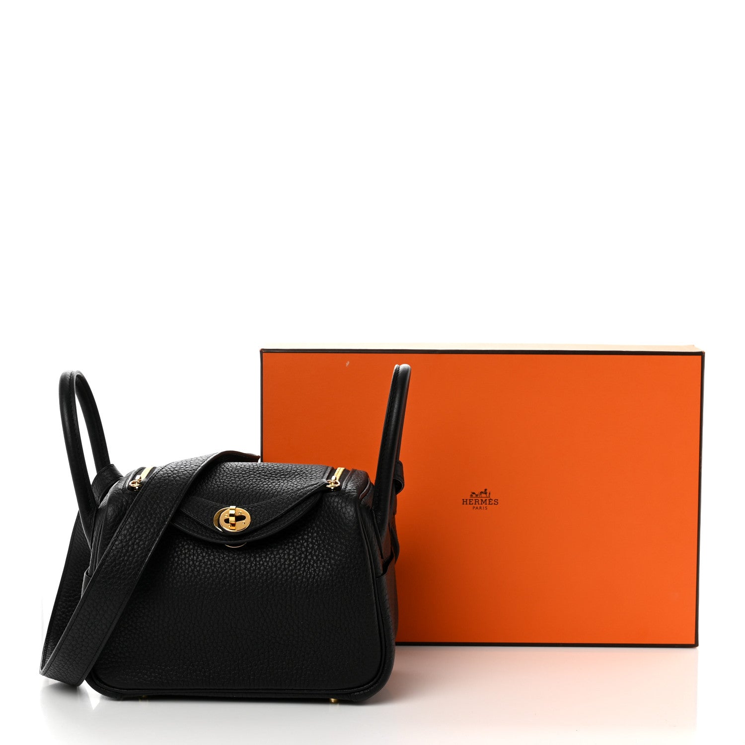 Hermes Taurillon Clemence Mini Lindy 20 Black 10 of 10