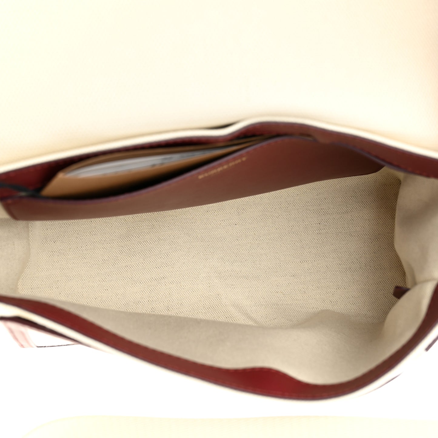 Canvas Horseferry Print Note Crossbody Bag Natural Tan Fiery Red