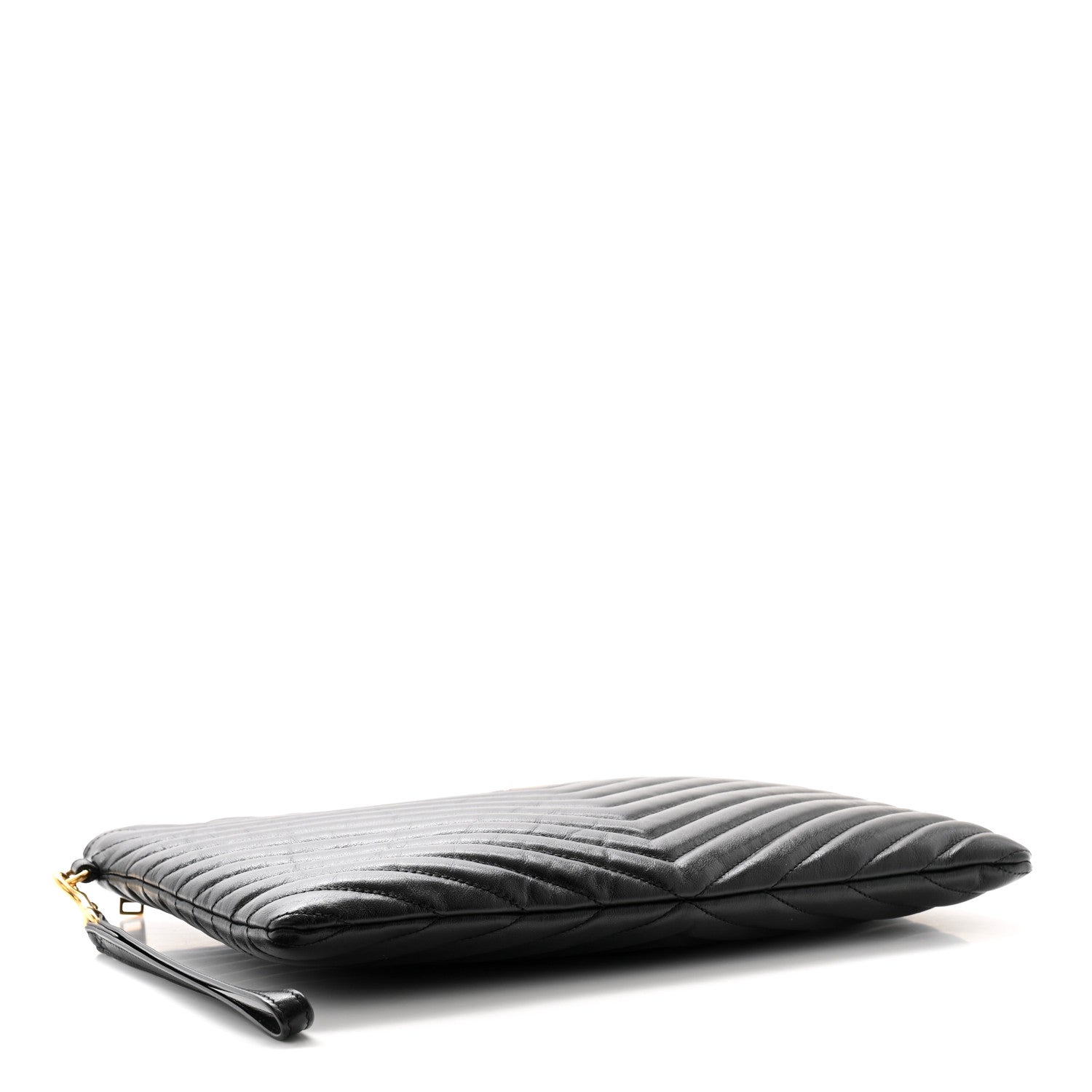 Saint Laurent Calfskin Matelasse Monogram Cassandre Tablet Pouch Black 4 of 9