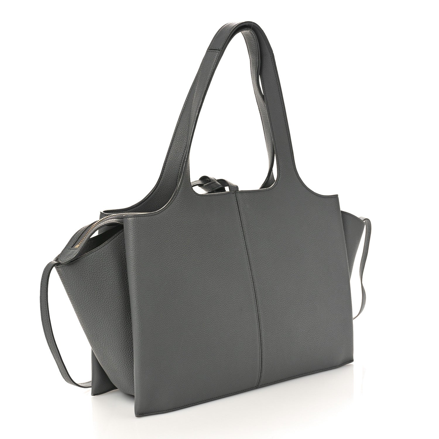 Celine Baby Grained Calfskin Medium Tri-Fold Bag Grey 2 of 12