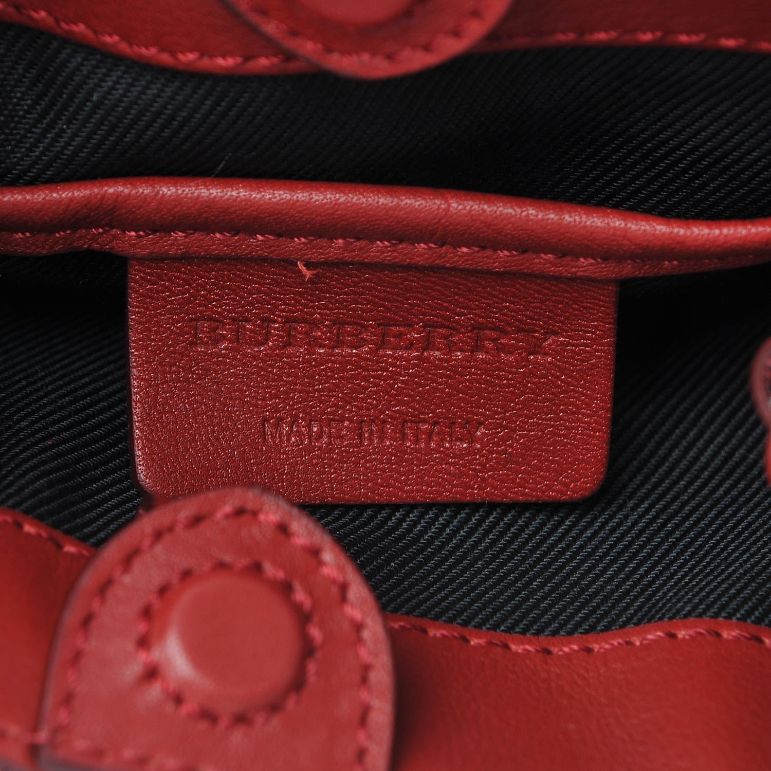 Burberry Overdyed Canvas Horseferry Check Baby Bucket Bag Parade Red 6 of 7