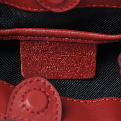 Burberry Overdyed Canvas Horseferry Check Baby Bucket Bag Parade Red 6 of 7