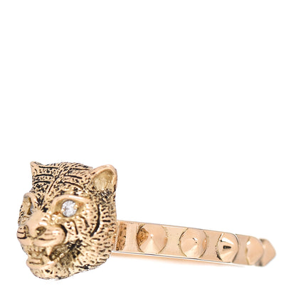 Gucci 18K Yellow Gold Diamond Le Marché Des Merveilles Feline Ring 52 6 3 of 5