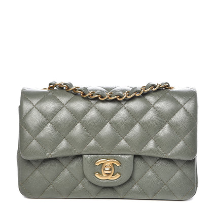 Chanel Iridescent Caviar Quilted Mini Rectangular Flap Green 1 of 9