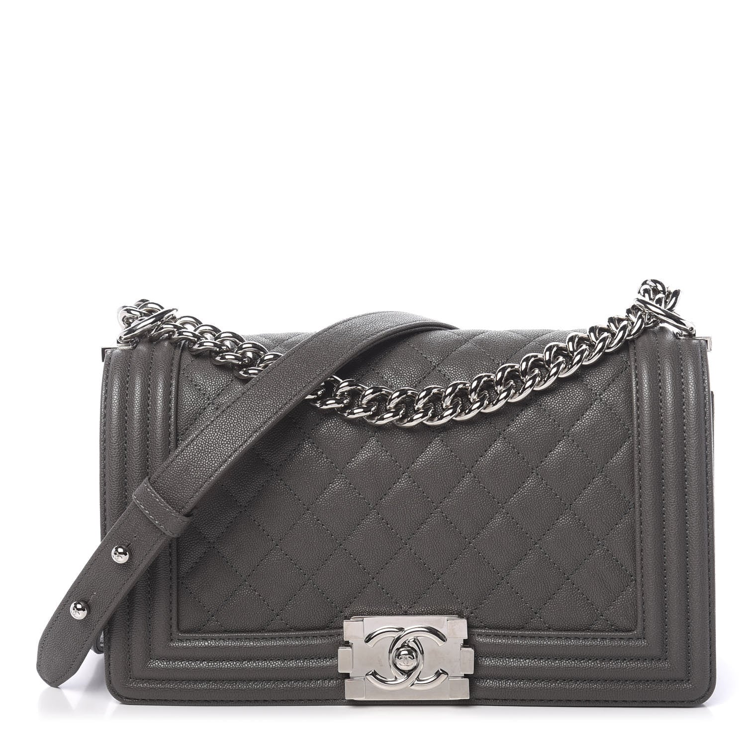 Chanel Caviar Quilted Medium Boy Flap Grey 1 of 11