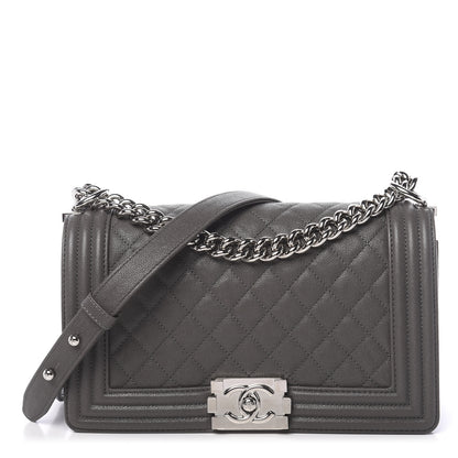 Chanel Caviar Quilted Medium Boy Flap Grey 1 of 11