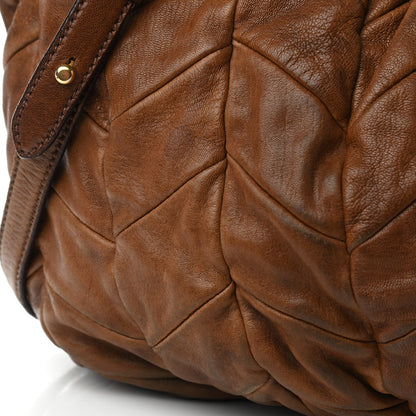 Miu Miu Nappa Large Patchwork Tote Brown 17 of 23