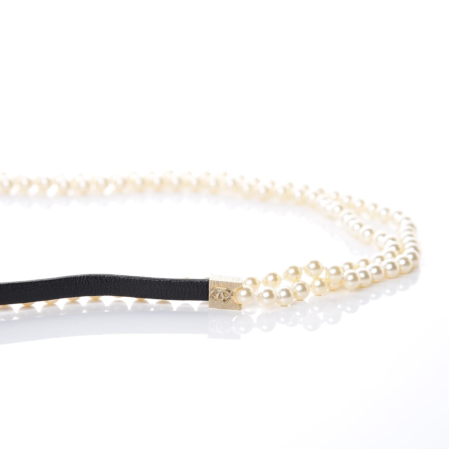 Chanel Lambskin Pearl Belt 90 36 Black 7 of 7