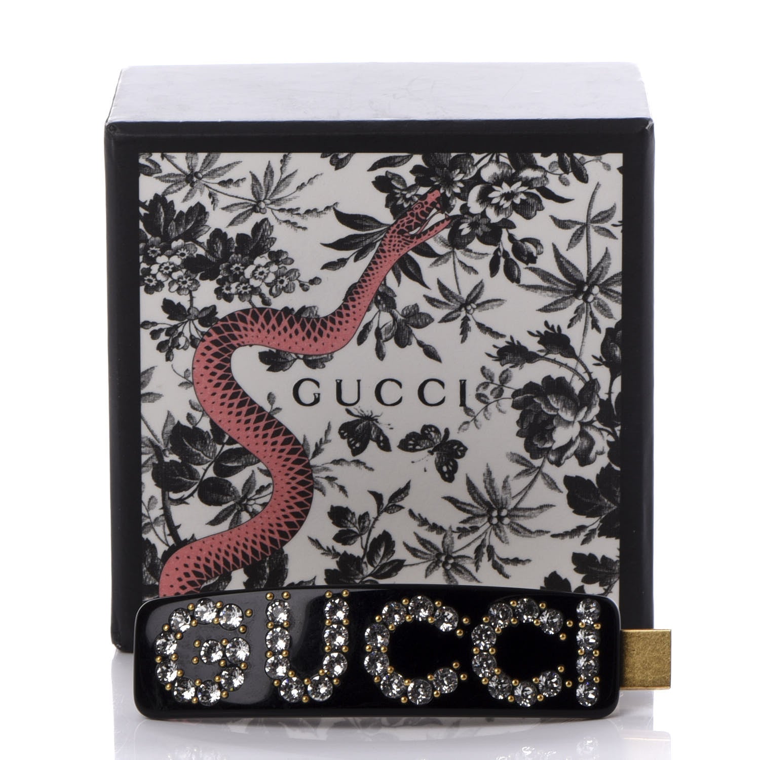 Gucci Resin Crystal Single Hair Barrette Black 4 of 4