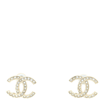 Chanel Crystal CC Earrings Gold 1 of 5