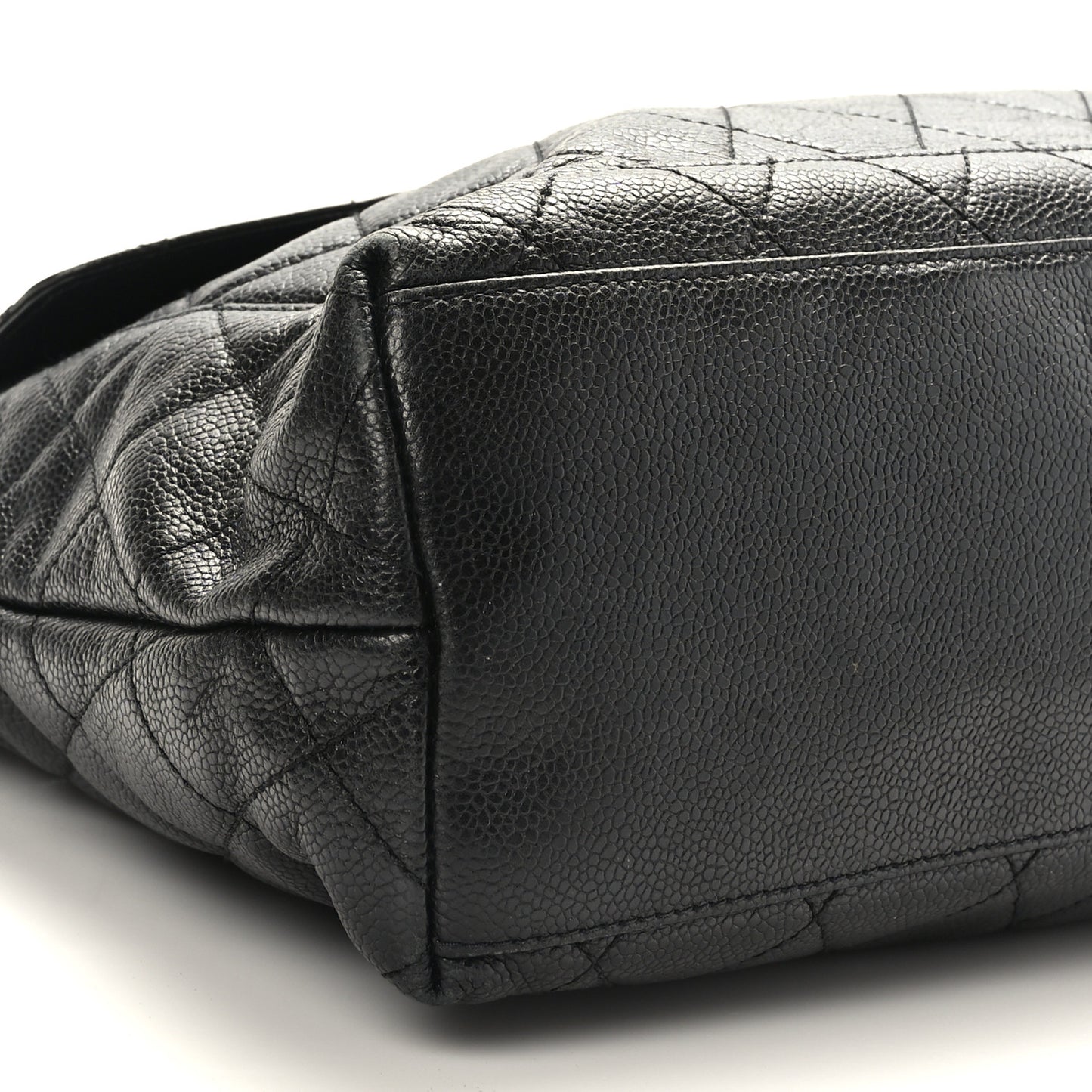 Caviar Quilted Flap Shoulder Bag Black