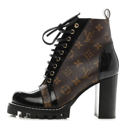 Louis Vuitton Patent Calfskin Monogram Star Trail Ankle Boots 39 Black 1 of 6