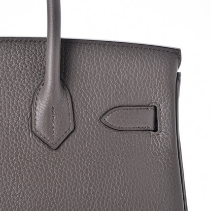 Hermes Taurillon Clemence Birkin 30 Etain 16 of 37