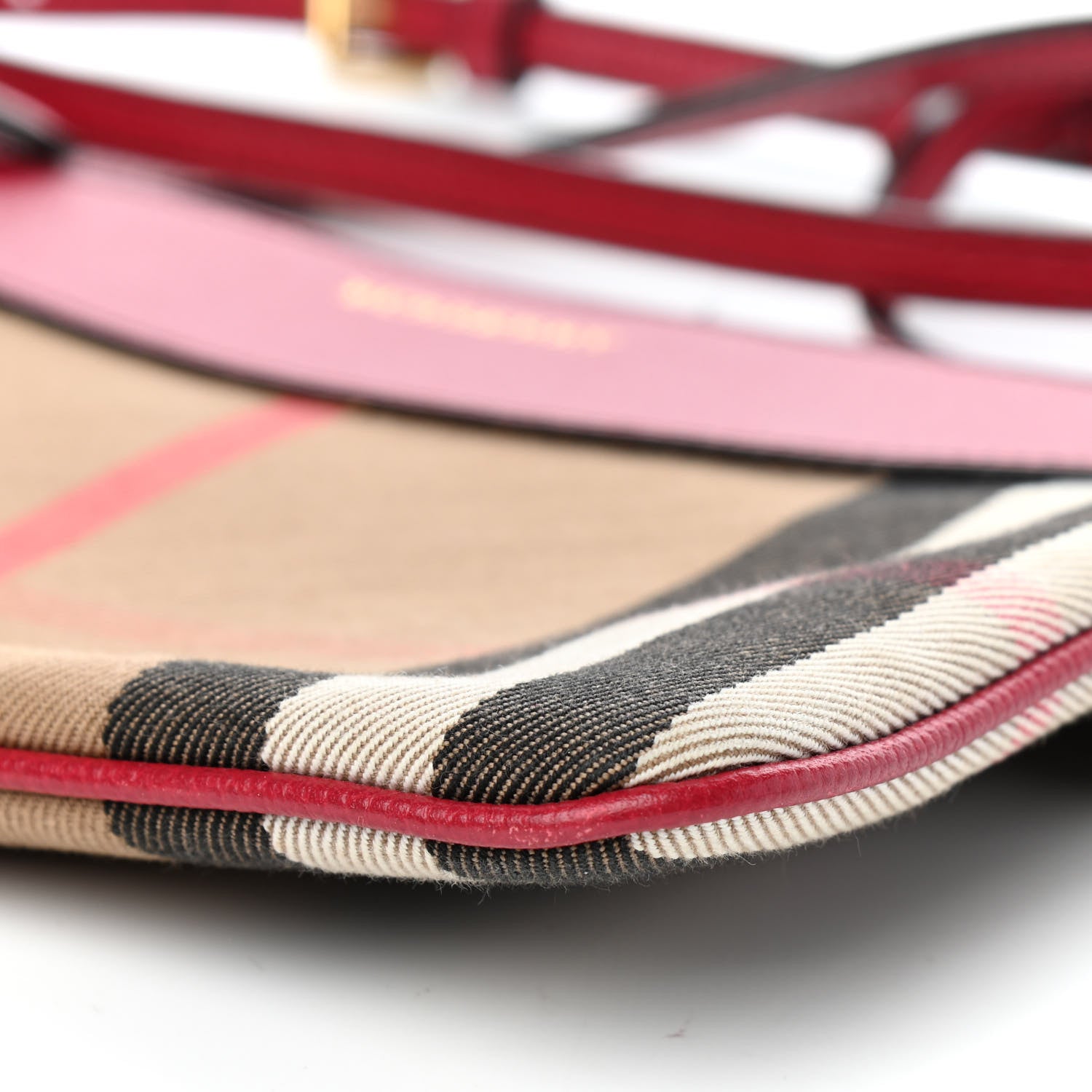 Burberry House Check Derby Peyton Crossbody Clutch Bag Red 8 of 10