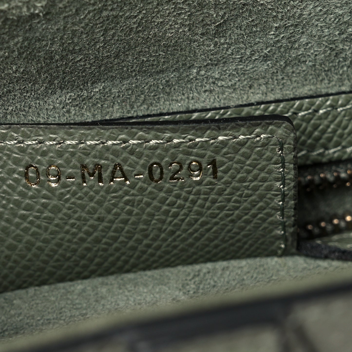 Grained Calfskin Saddle Bag Green