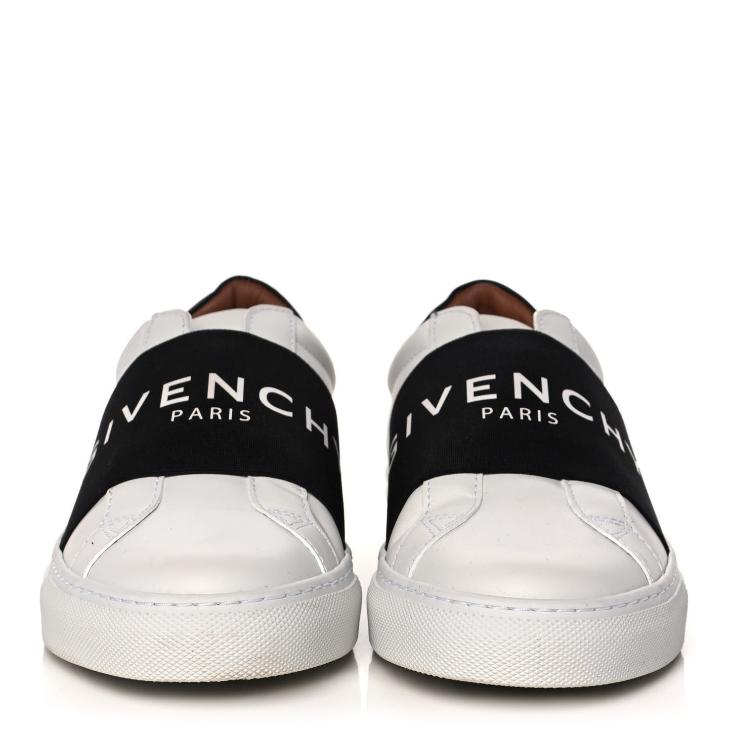 Calfskin Band Logo Womens Urban Street Sneakers 36 White Black
