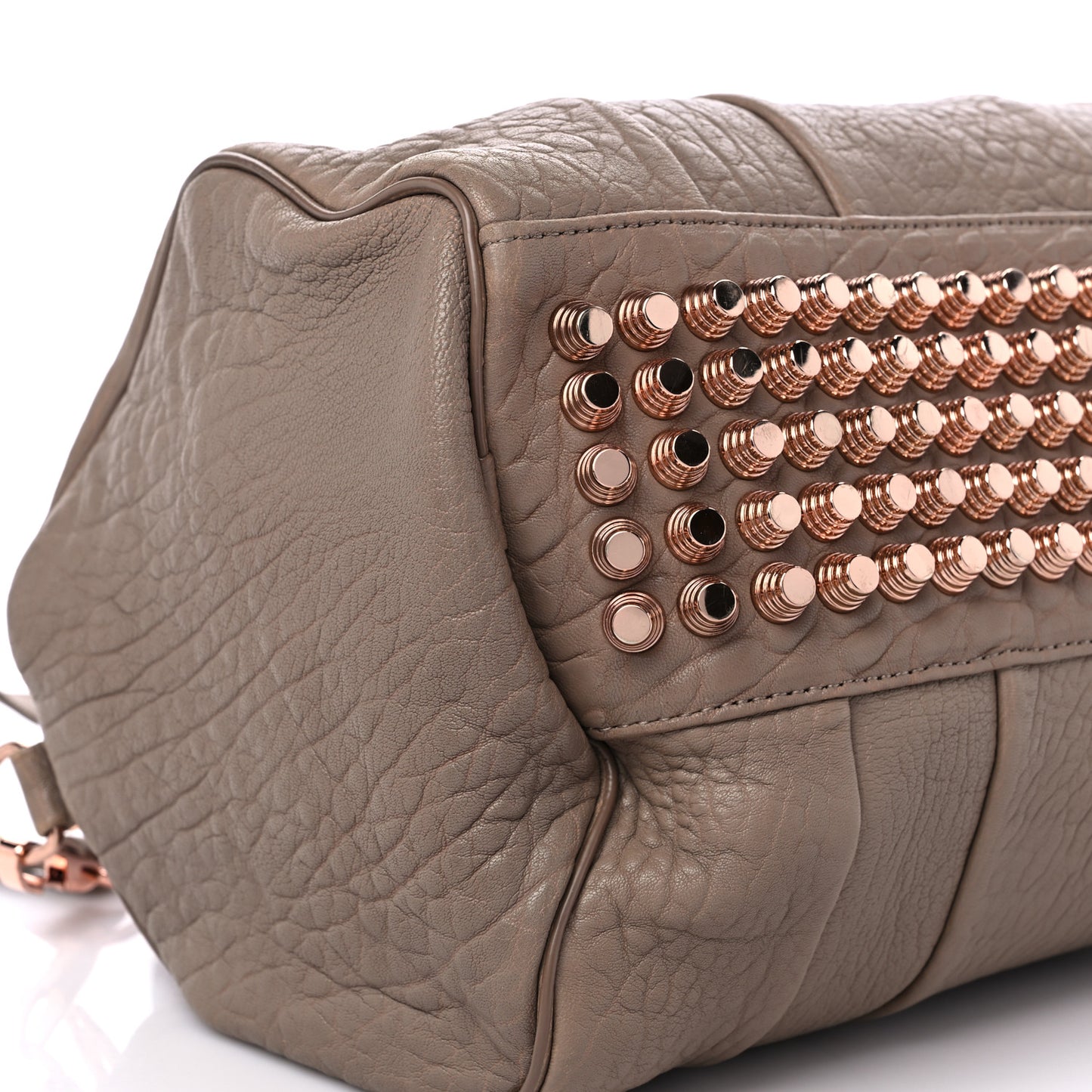 Pebbled Lambskin Rocco Latte Rose Gold Hardware